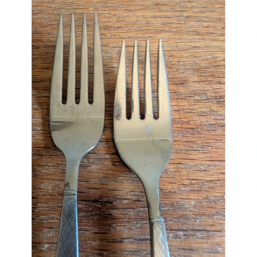 Wm. A. Rogers Oneida Spanda Stainless Flatware Dinner Salad Fork Set 2pc